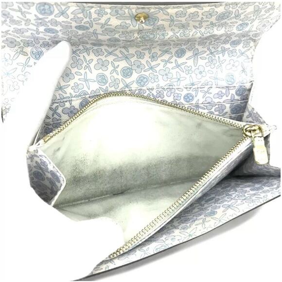 Authentic Louis Vuitton Portefeiulle Sarah Bifold Wallet Blue Floral Interior - Picture 6 of 8